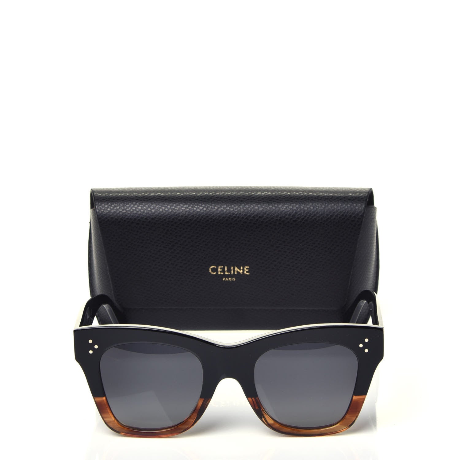 Celine Acetate Polarized Cat Eye Sunglasses CL4004IN Havana Black 7 of 7