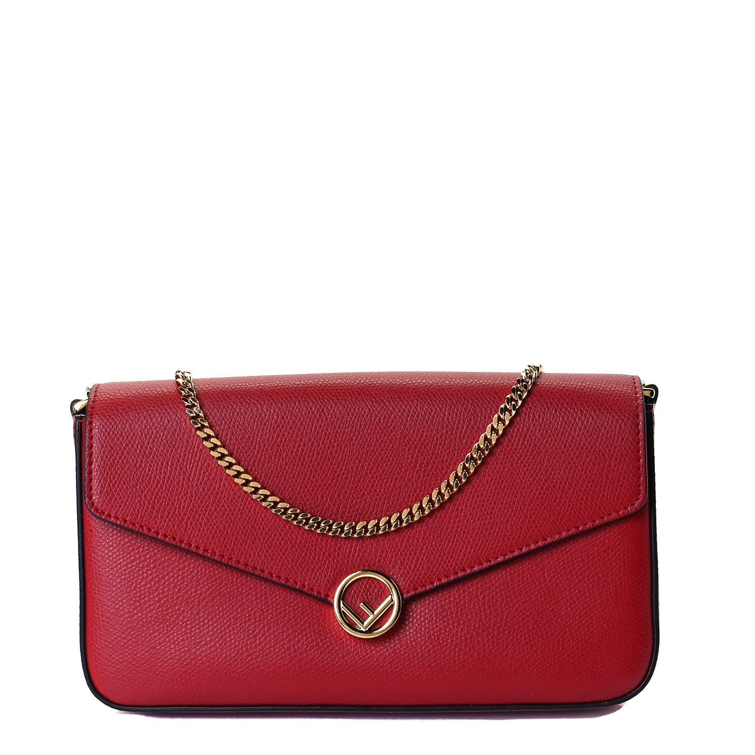 Fendi Vitello Cruise F is Fendi Envelope Wallet on Chain with Pouches Fragola 1 of 7
