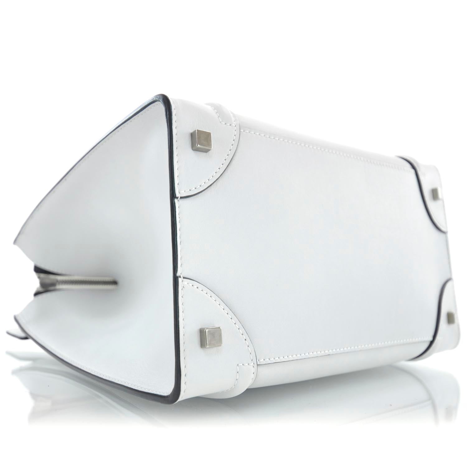 Celine Smooth Calfskin Mini Luggage White 6 of 10