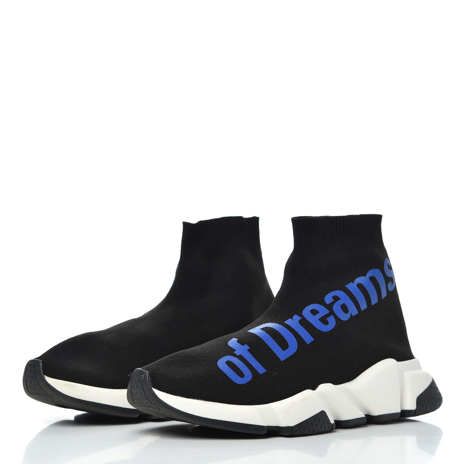 Balenciaga Neoprene Knit Power of Dreams Womens Speed Sneakers 38 Black Bleu 3 of 14