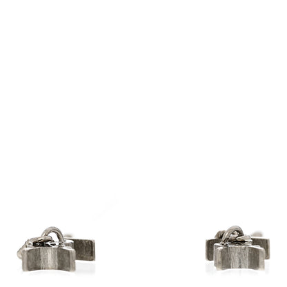 Saint Laurent Metal Monogram Pendant Threader Earrings Silver 3 of 5
