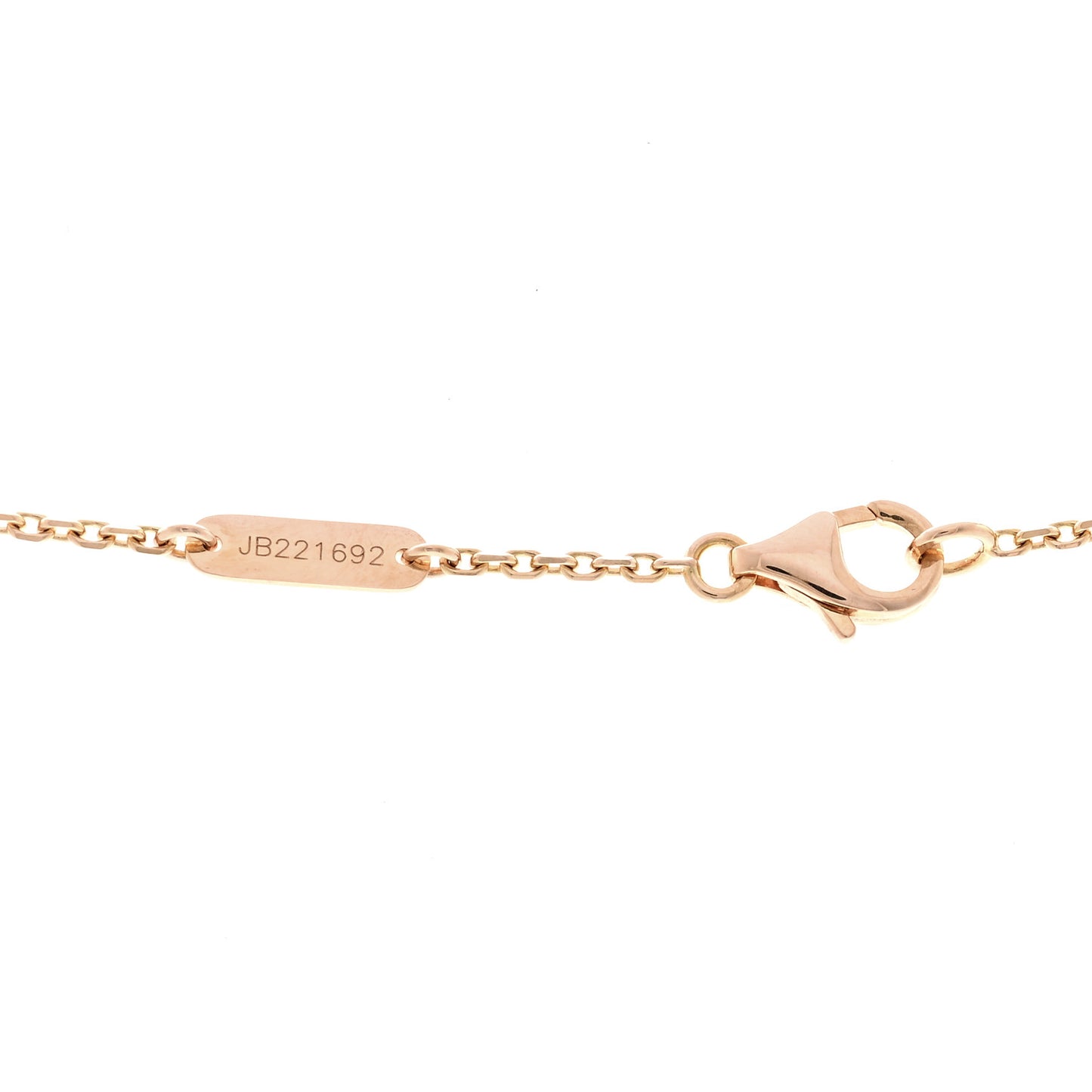18K Rose Gold Diamond Carnelian Vintage Alhambra Pendant Necklace