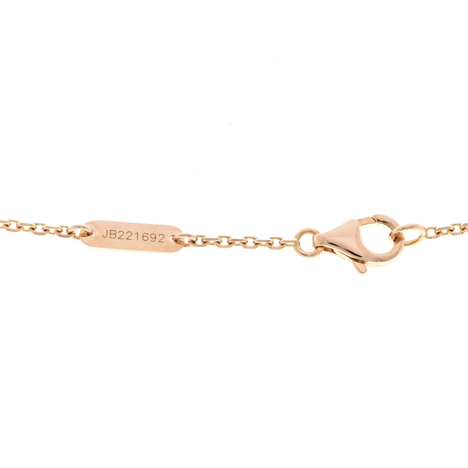Van Cleef & Arpels 18K Rose Gold Diamond Carnelian Vintage Alhambra Pendant Necklace 5 of 5