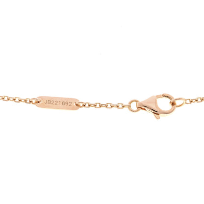 Van Cleef & Arpels 18K Rose Gold Diamond Carnelian Vintage Alhambra Pendant Necklace 5 of 5