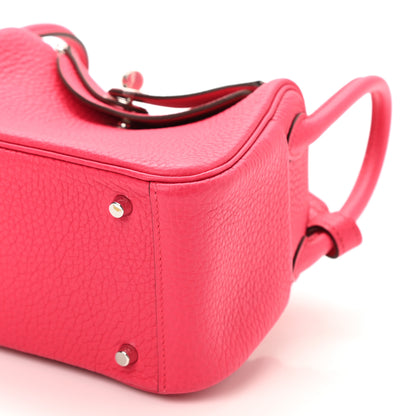 Hermes Taurillon Clemence Mini Lindy 20 Rose Extreme 9 of 10