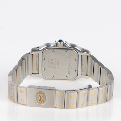 Cartier Stainless Steel 18K Yellow Gold 24mm Santos De Cartier Galbee Quartz Watch 4 of 8