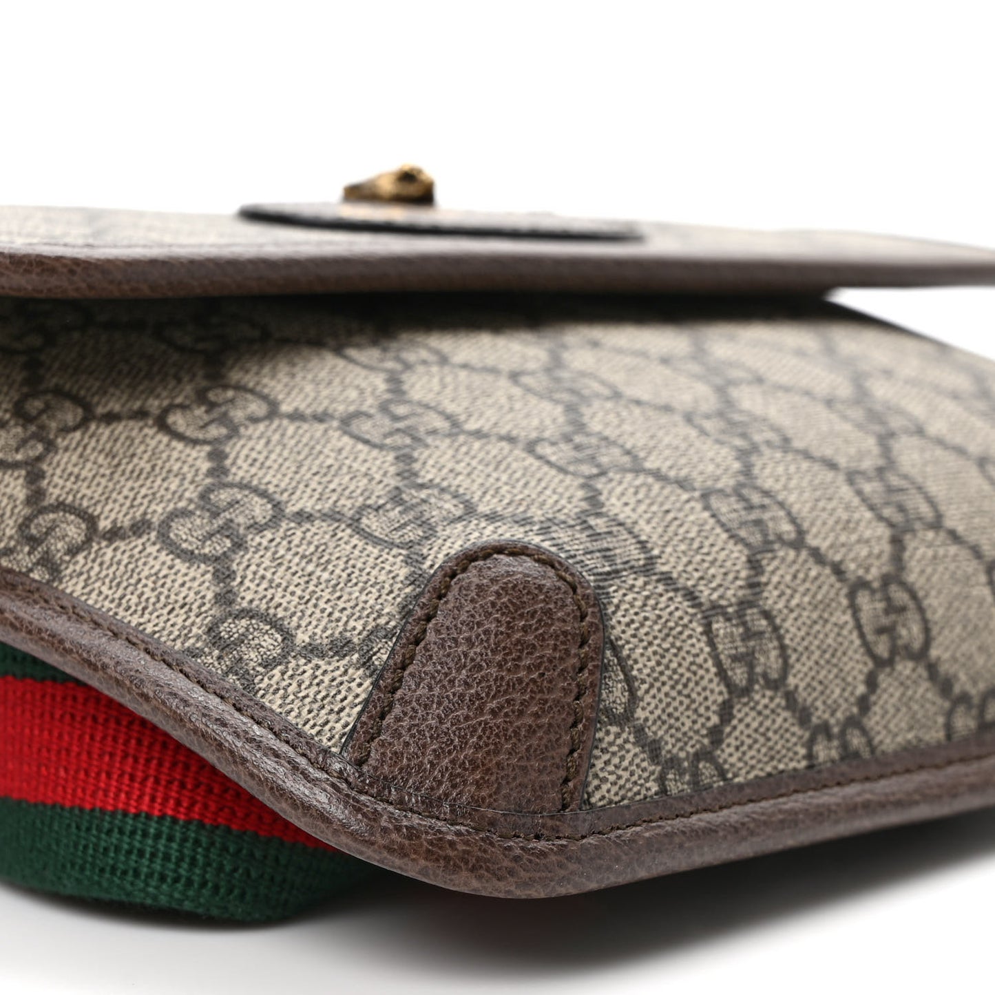 GG Supreme Monogram Neo Vintage Web Belt Bag Brown