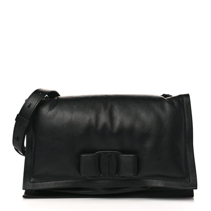 Salvatore Ferragamo Calfskin Small Viva Bow Shoulder Bag Black 1 of 11