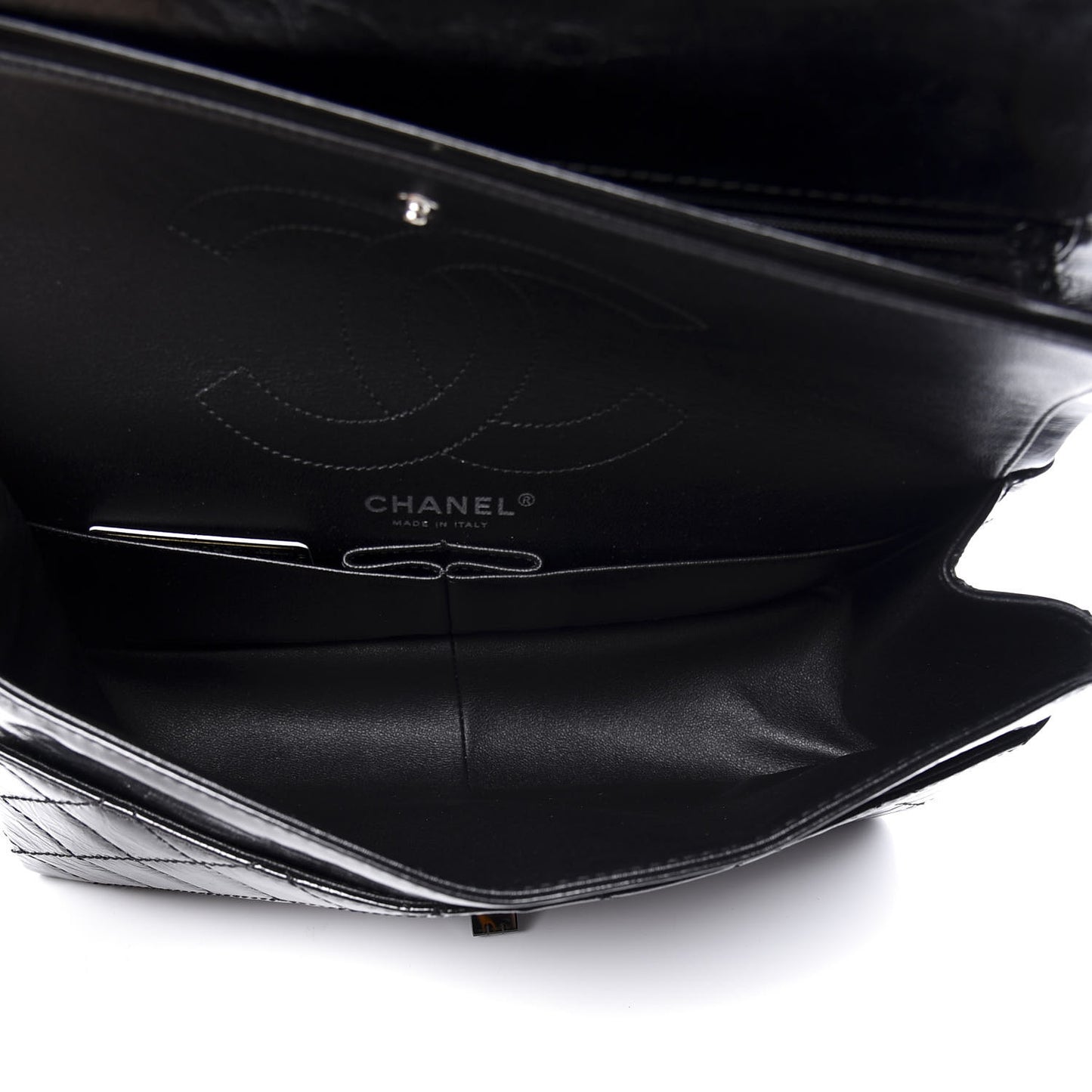 Distressed Patent Quilted 2.55 Reissue 226 Flap So Black