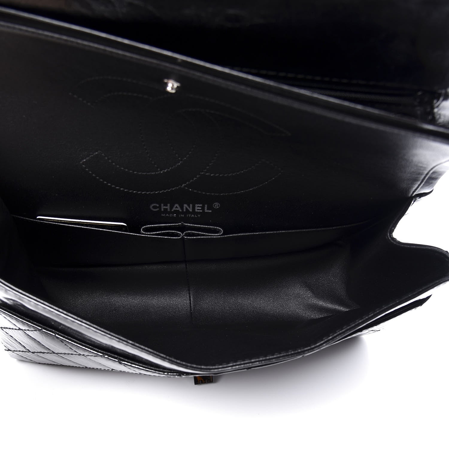 Chanel Distressed Patent Quilted 2.55 Reissue 226 Flap So Black 4 of 13