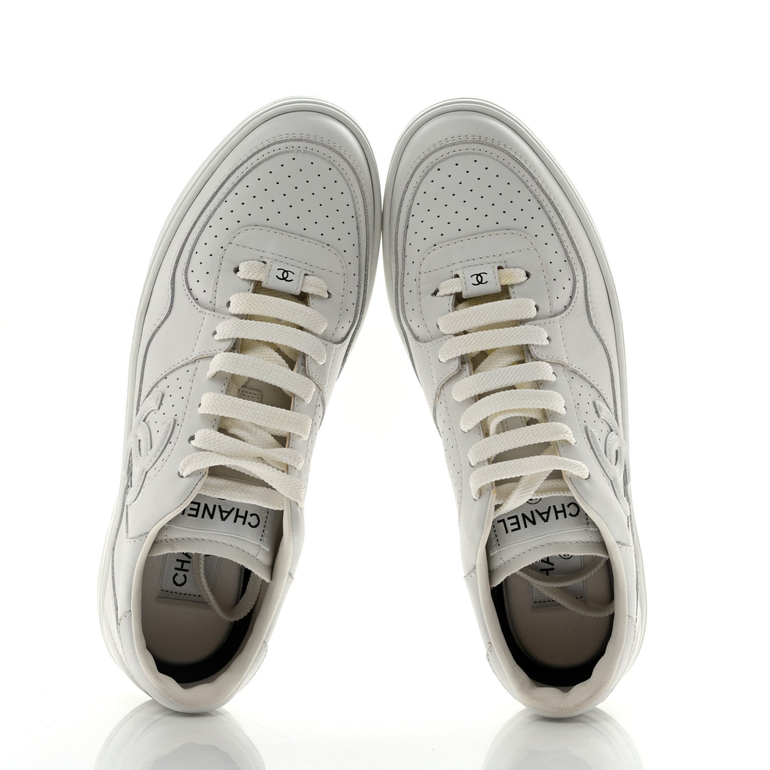 Chanel Calfskin CC Womens Sneakers 39.5 White 2 of 12
