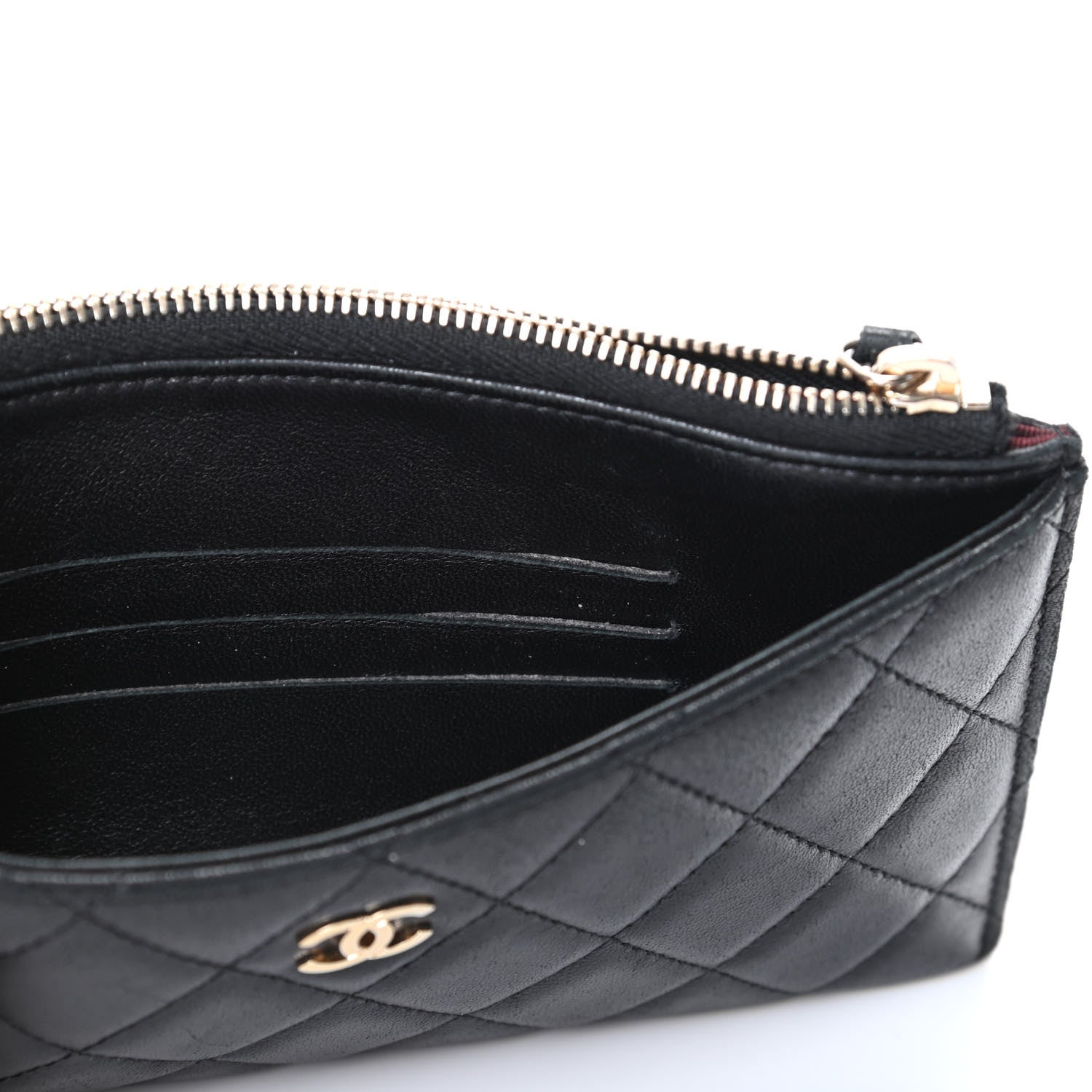 Chanel Lambskin Quilted Classic Zip Pouch Black 6 of 9