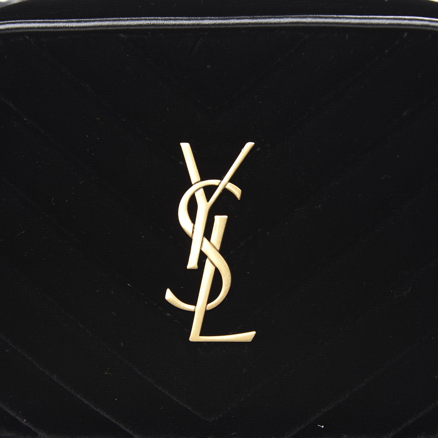 Velour Matelasse Monogram Lou Belt Bag Black