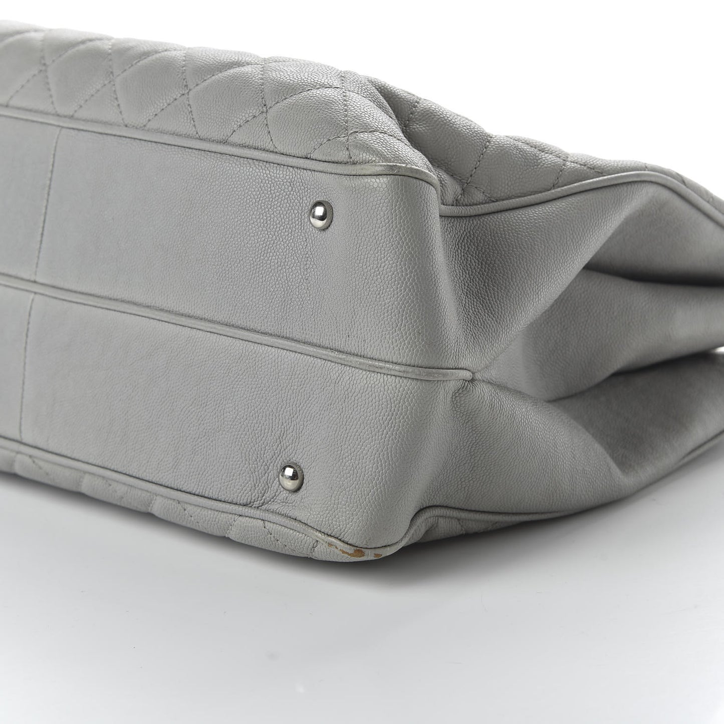 Caviar Quilted Large Urban Companion Top Handle Shopping Tote Grey