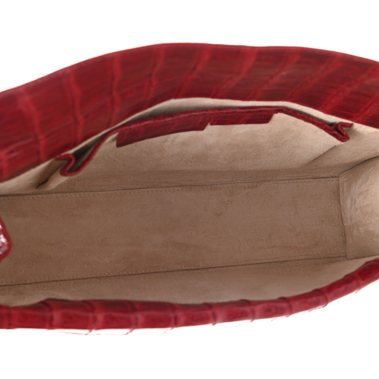 Crocodile Foldover Clutch Red