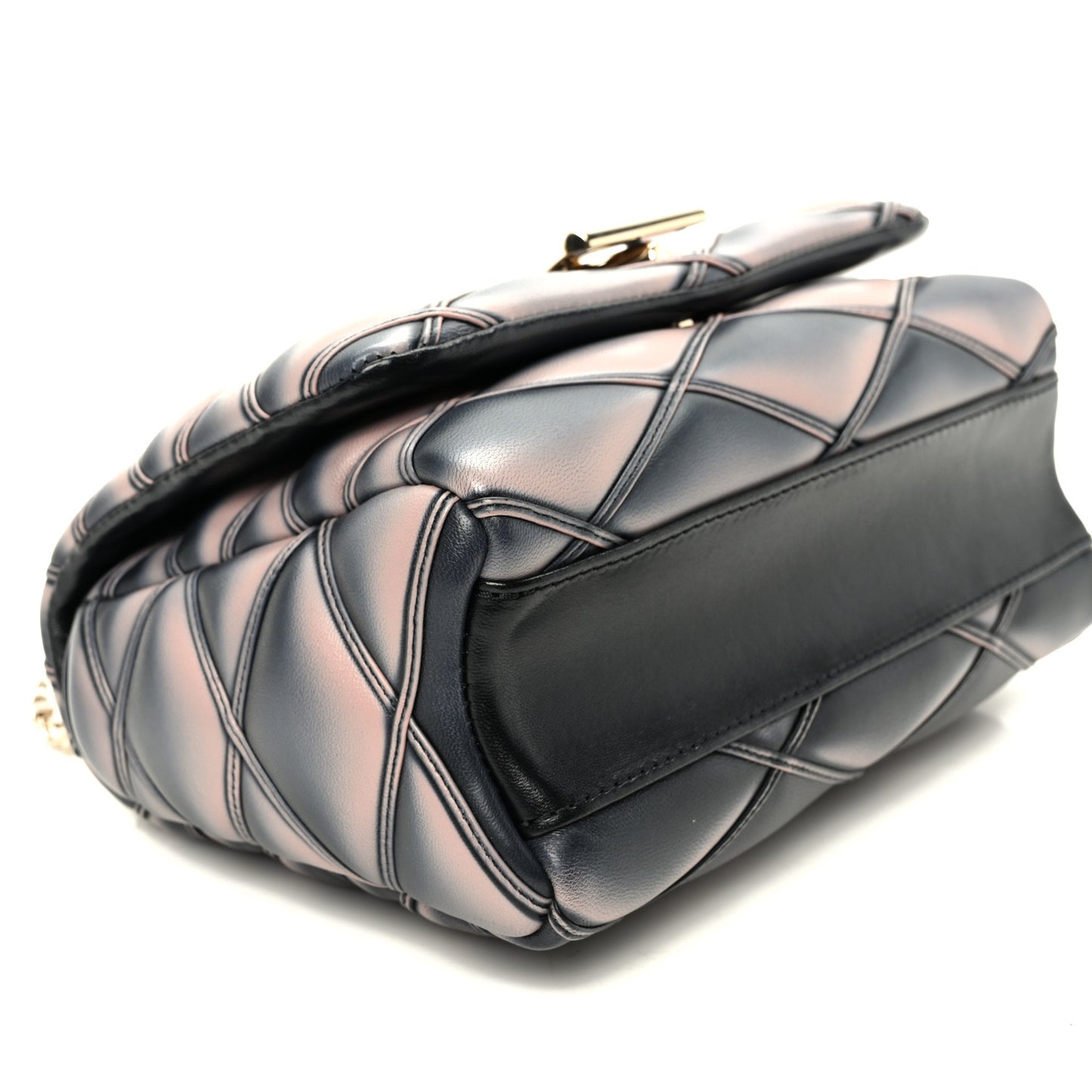 Lambskin Malletage Top Handle GO-14 MM Black Pink