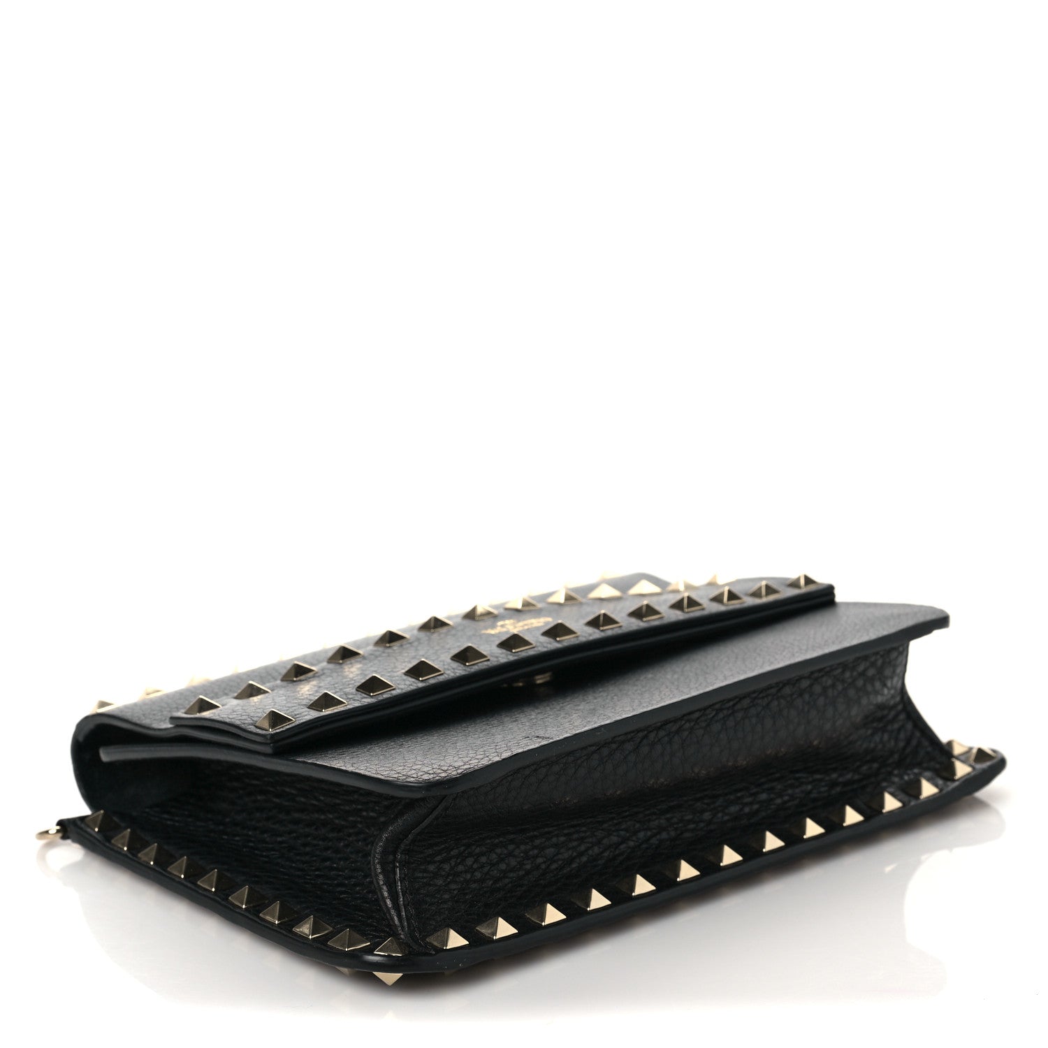 Valentino Garavani Pebbled Calfskin Rockstud Side Slip Crossbody Black 4 of 6