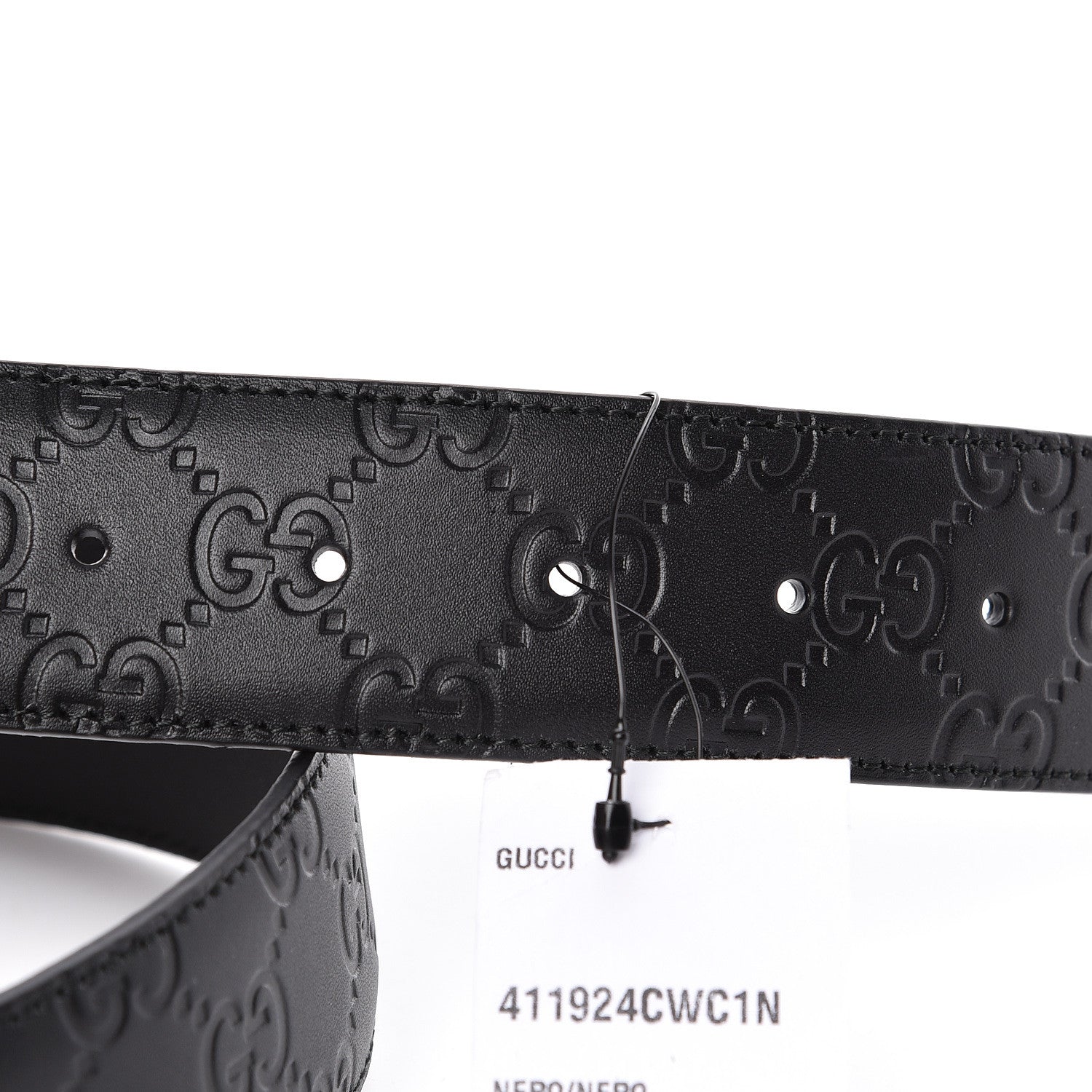 Gucci Guccissima Signature Interlocking G 40mm Belt 90 36 Black 5 of 6