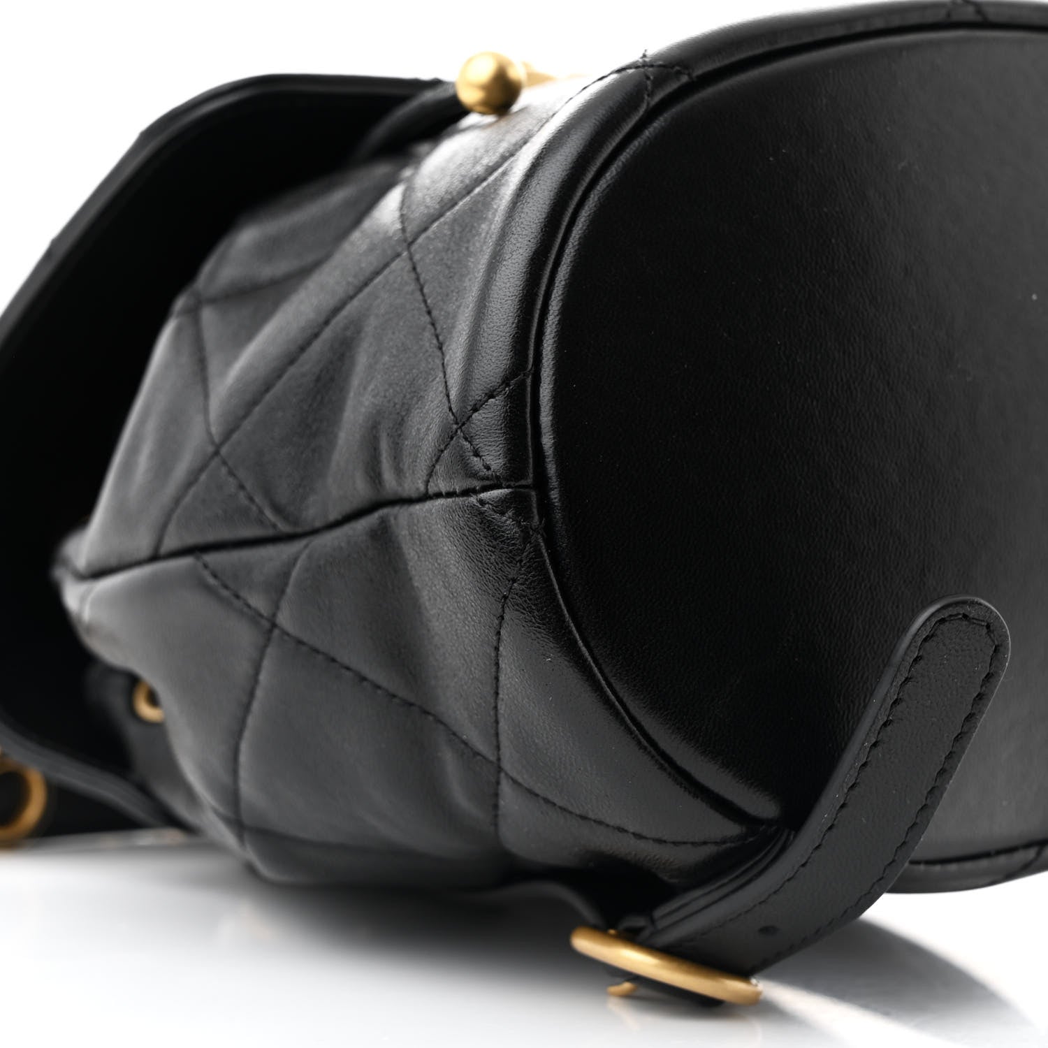 Chanel Lambskin Quilted Logo Mini Backpack Black 9 of 10
