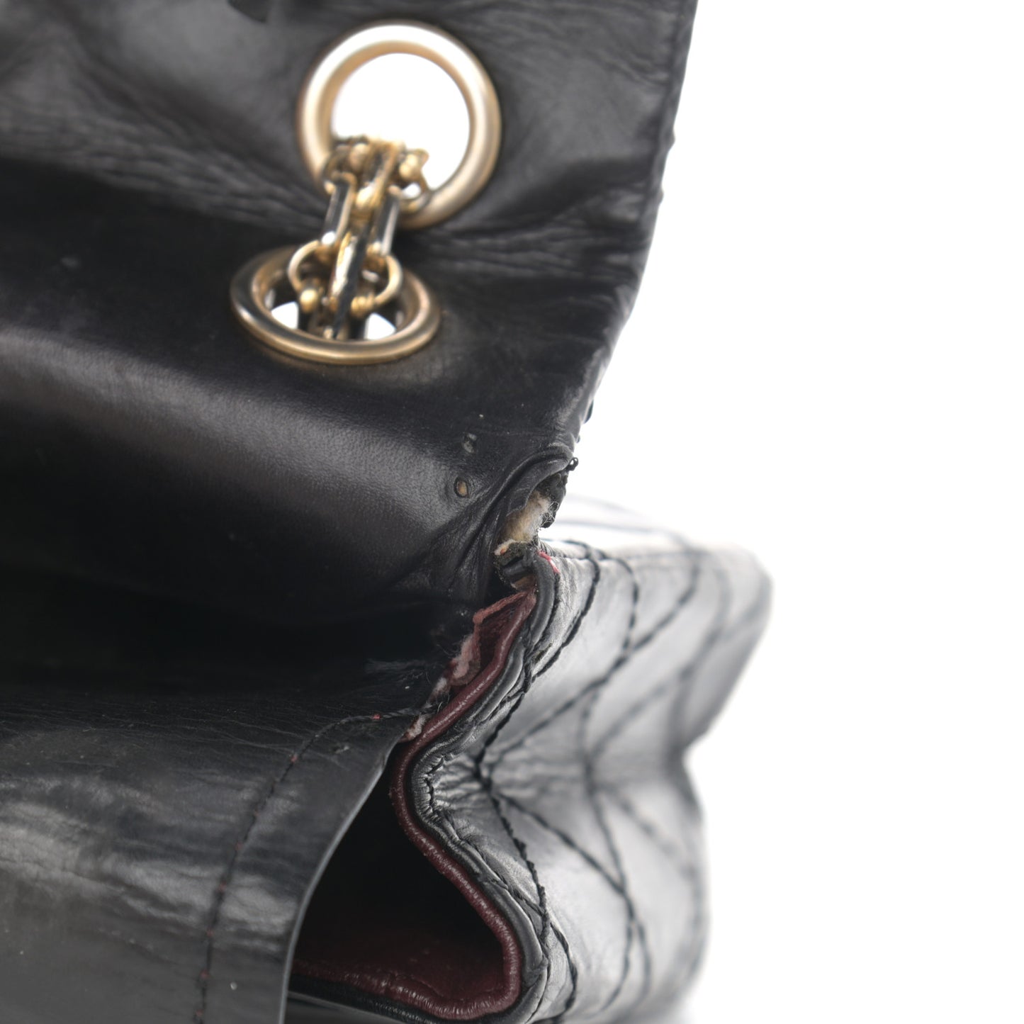 Aged Calfskin Quilted 2.55 Reissue 224 Flap Black