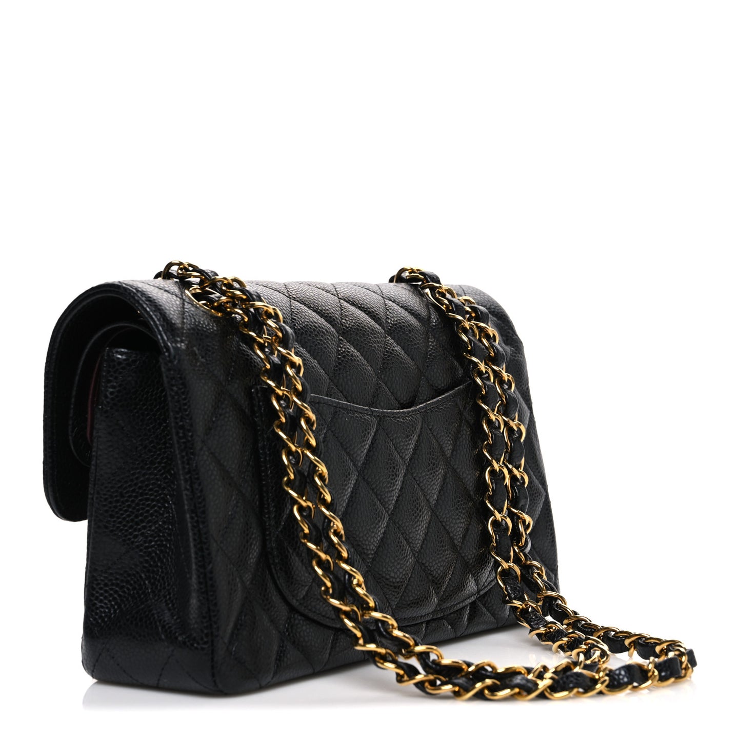 Caviar Quilted Small Double Flap Black
