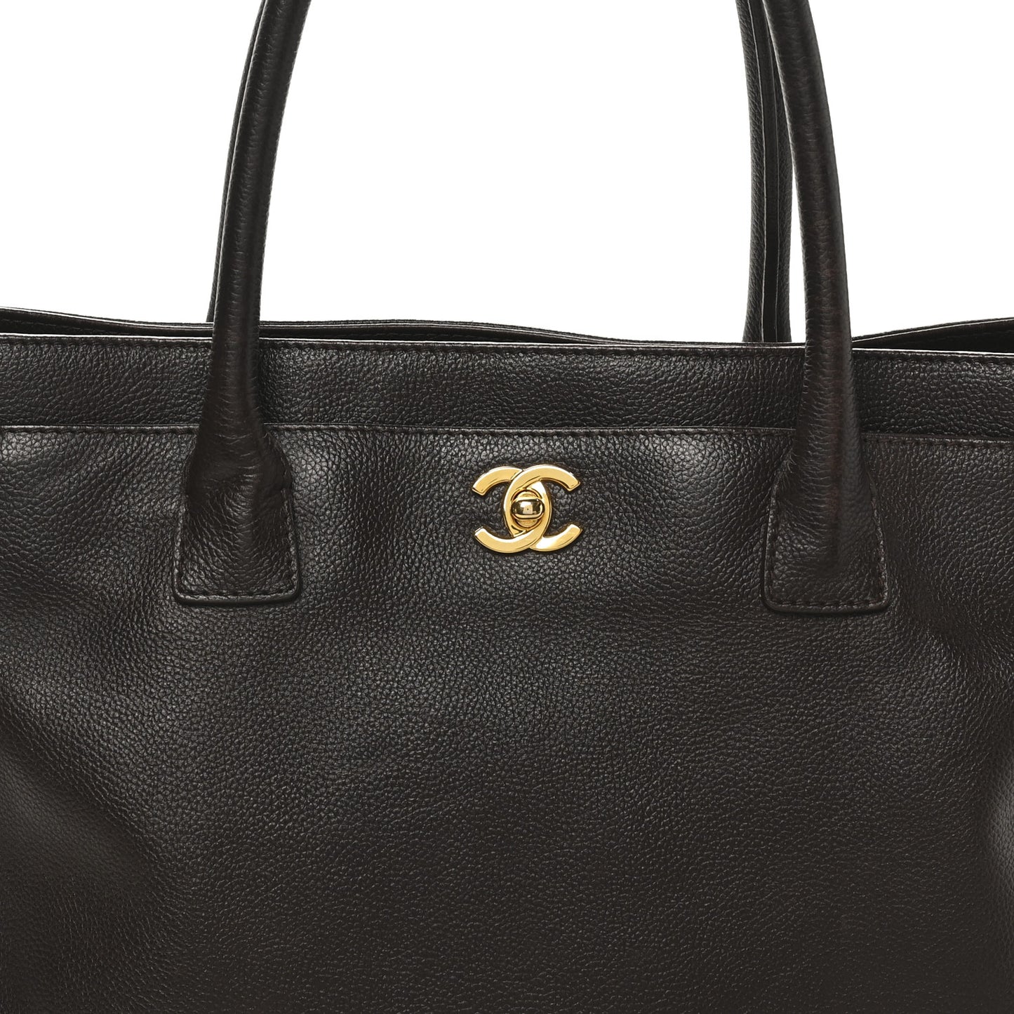 Calfskin Cerf Executive Shopper Tote Brown