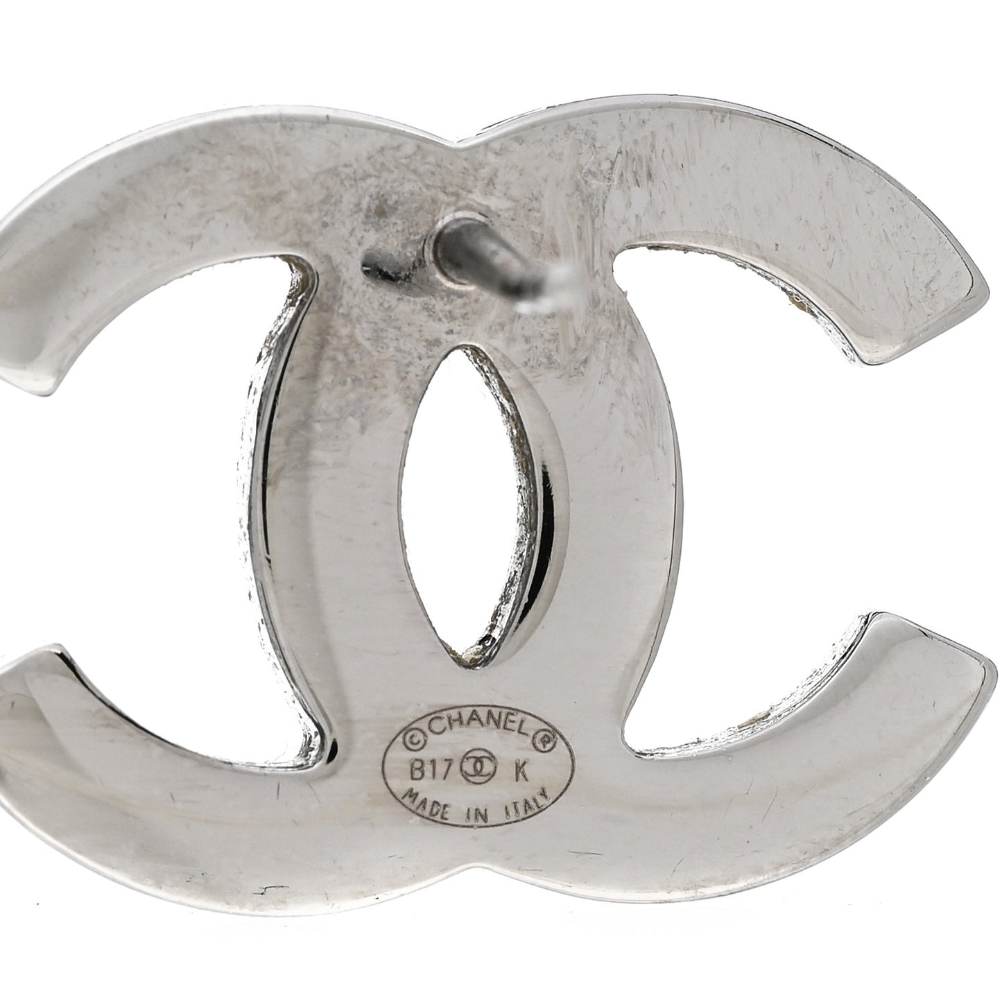 Iridescent Crystal CC Earrings Silver Multicolor