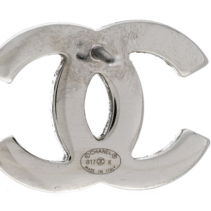 Chanel Iridescent Crystal CC Earrings Silver Multicolor 4 of 5