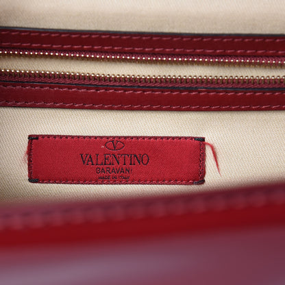 Valentino Garavani Patent Large Glam Lock Rockstud Flap Red 6 of 10