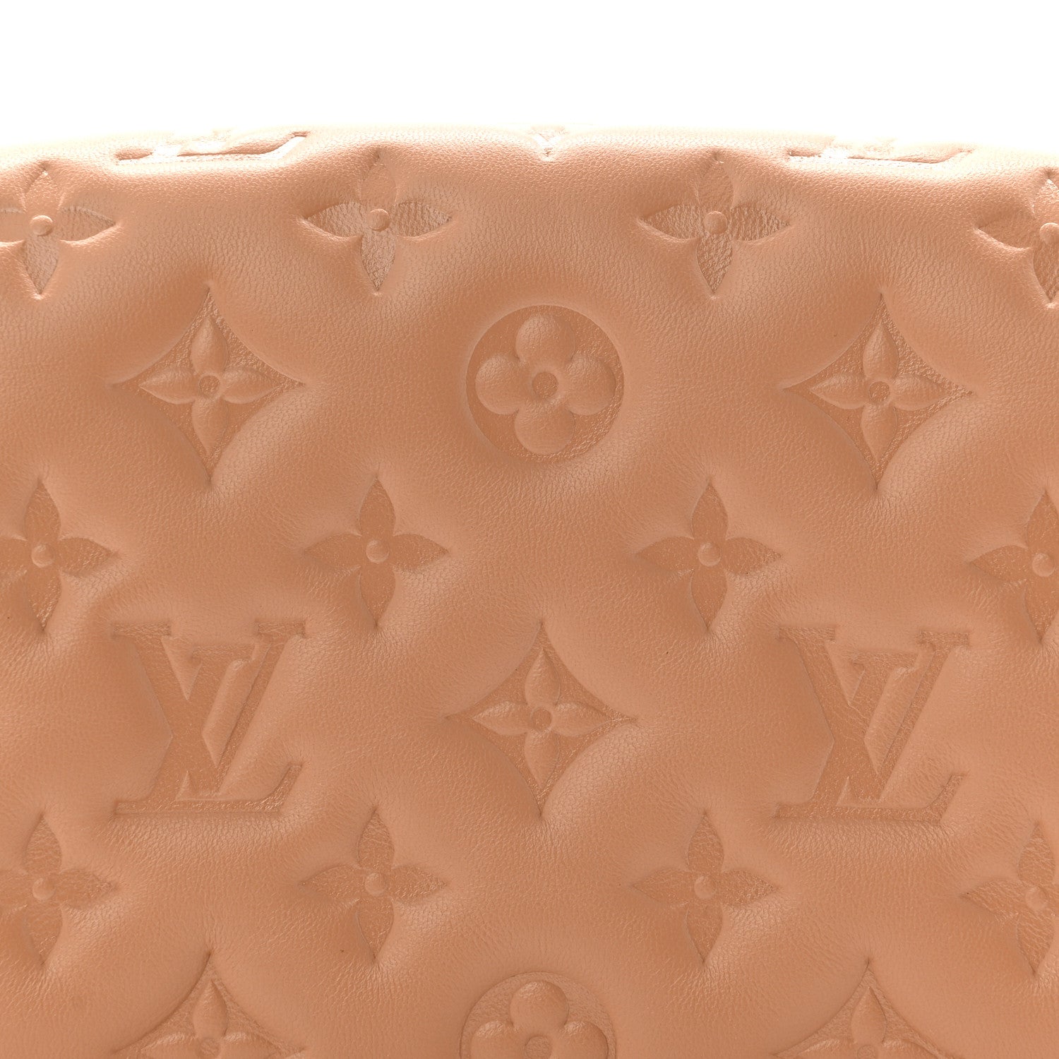 Louis Vuitton Lambskin Embossed Monogram Pochette Coussin Camel 7 of 9