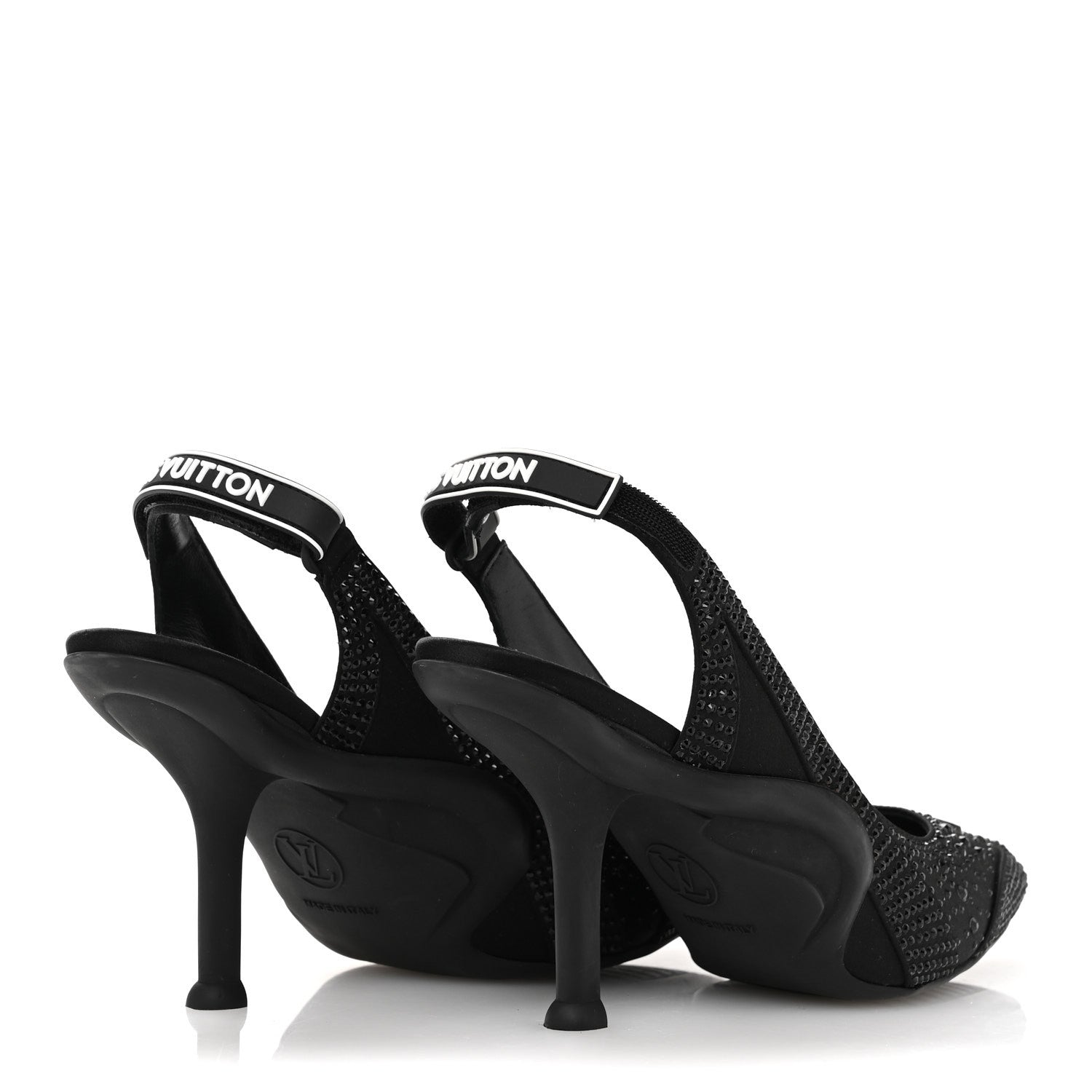 Louis Vuitton Satin Embellished Archlight Slingback Pumps 36 Black 5 of 9