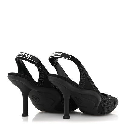 Louis Vuitton Satin Embellished Archlight Slingback Pumps 36 Black 5 of 9