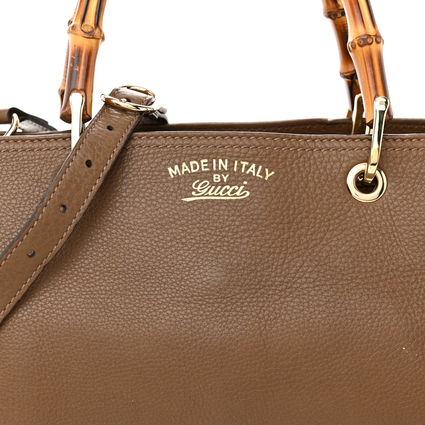 Pebbled Calfskin Medium Bamboo Shopper Tote Acero