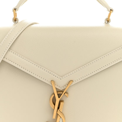 Saint Laurent Grain de Poudre Mini Classic Monogram Cassandra Top Handle Vintage White 7 of 9