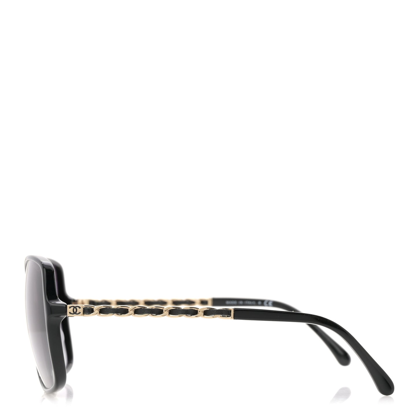 Lambskin Square Chain Sunglasses 5210-Q-A Black