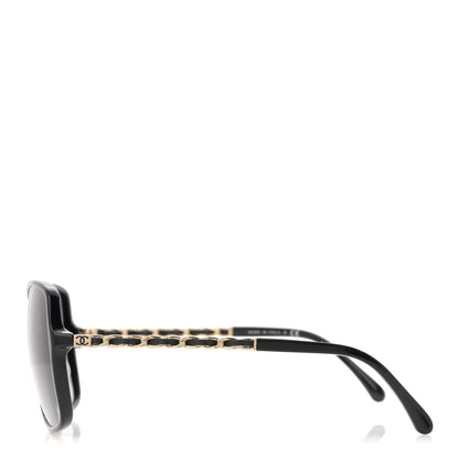 Chanel Lambskin Square Chain Sunglasses 5210-Q-A Black 3 of 8