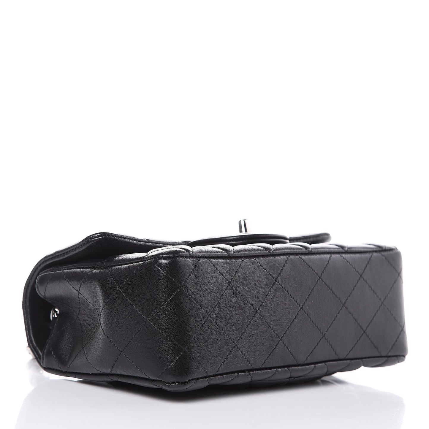 Lambskin Quilted Mini Rectangular Flap Black