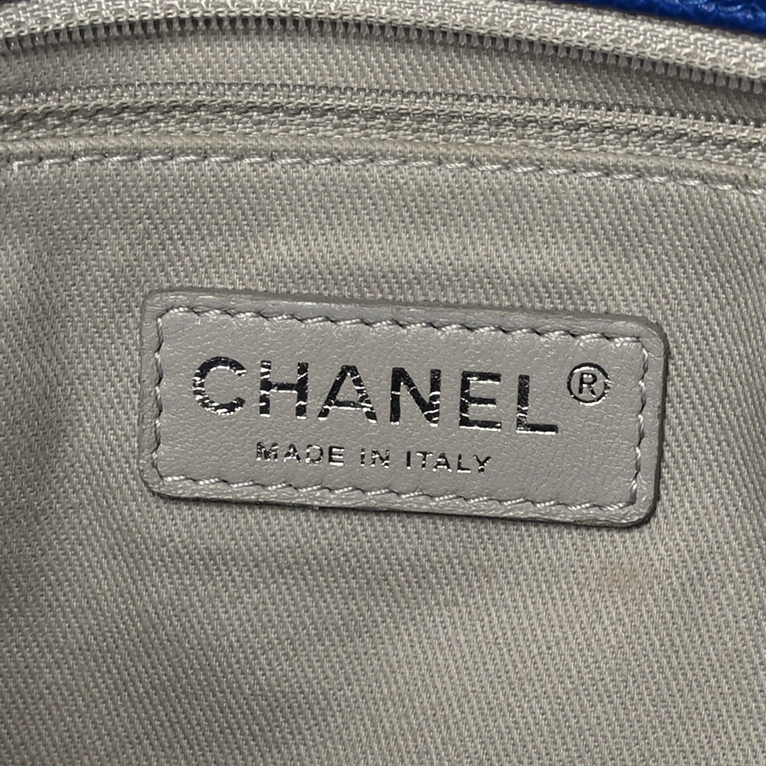 Chanel Caviar Quilted Easy Zip Flap Tote Blue 8 of 11