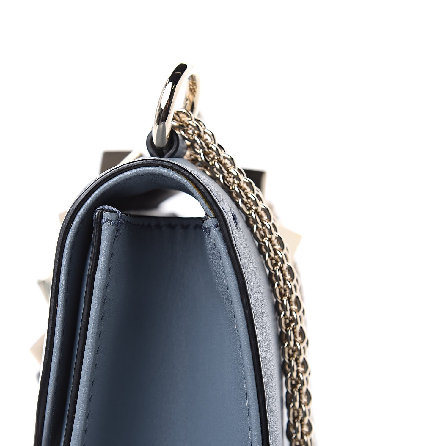 Valentino Garavani Vitello Small Glam Lock Rockstud Flap Sky Sorbet 10 of 12