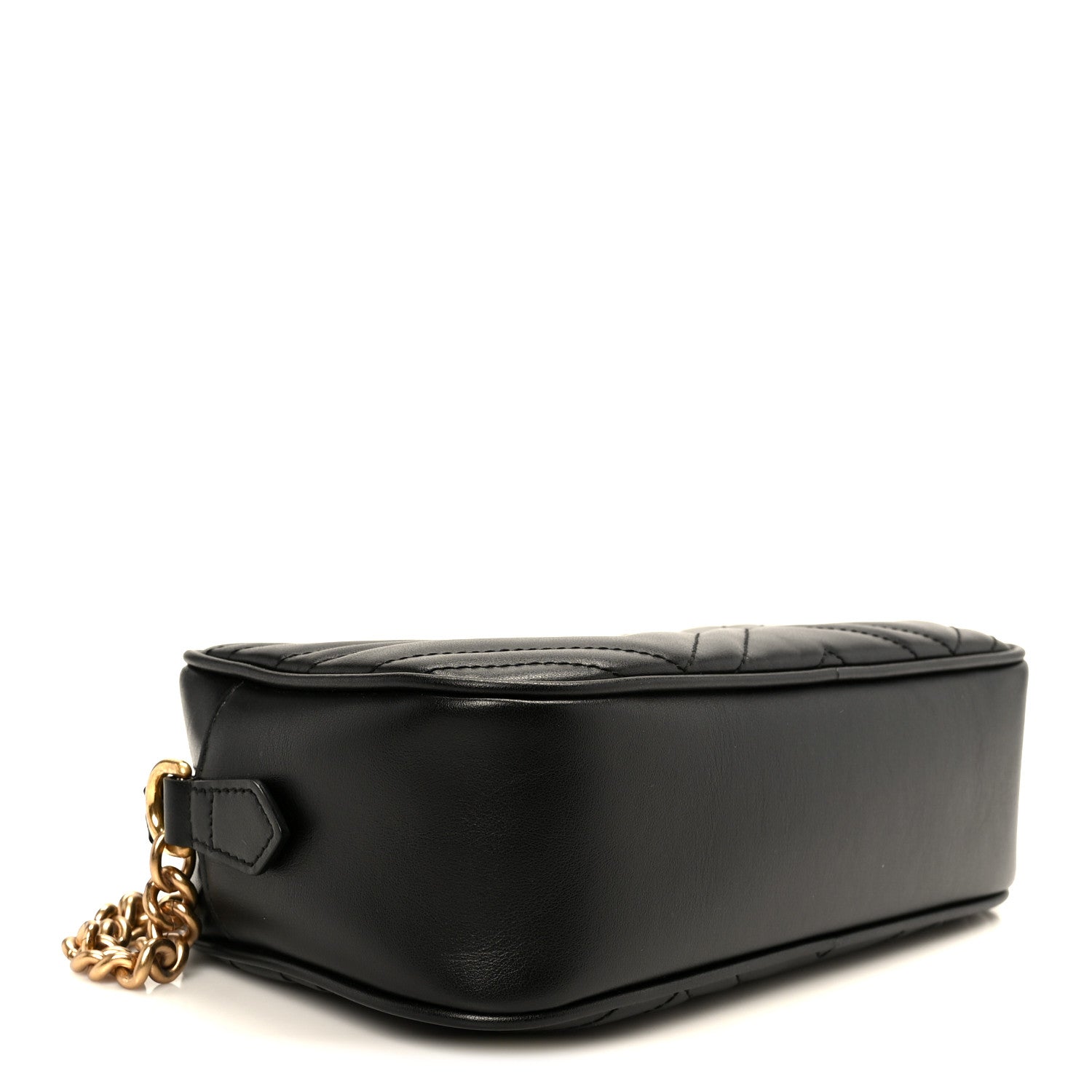 Gucci Calfskin Matelasse Small GG Marmont Chain Shoulder Bag Black 4 of 12