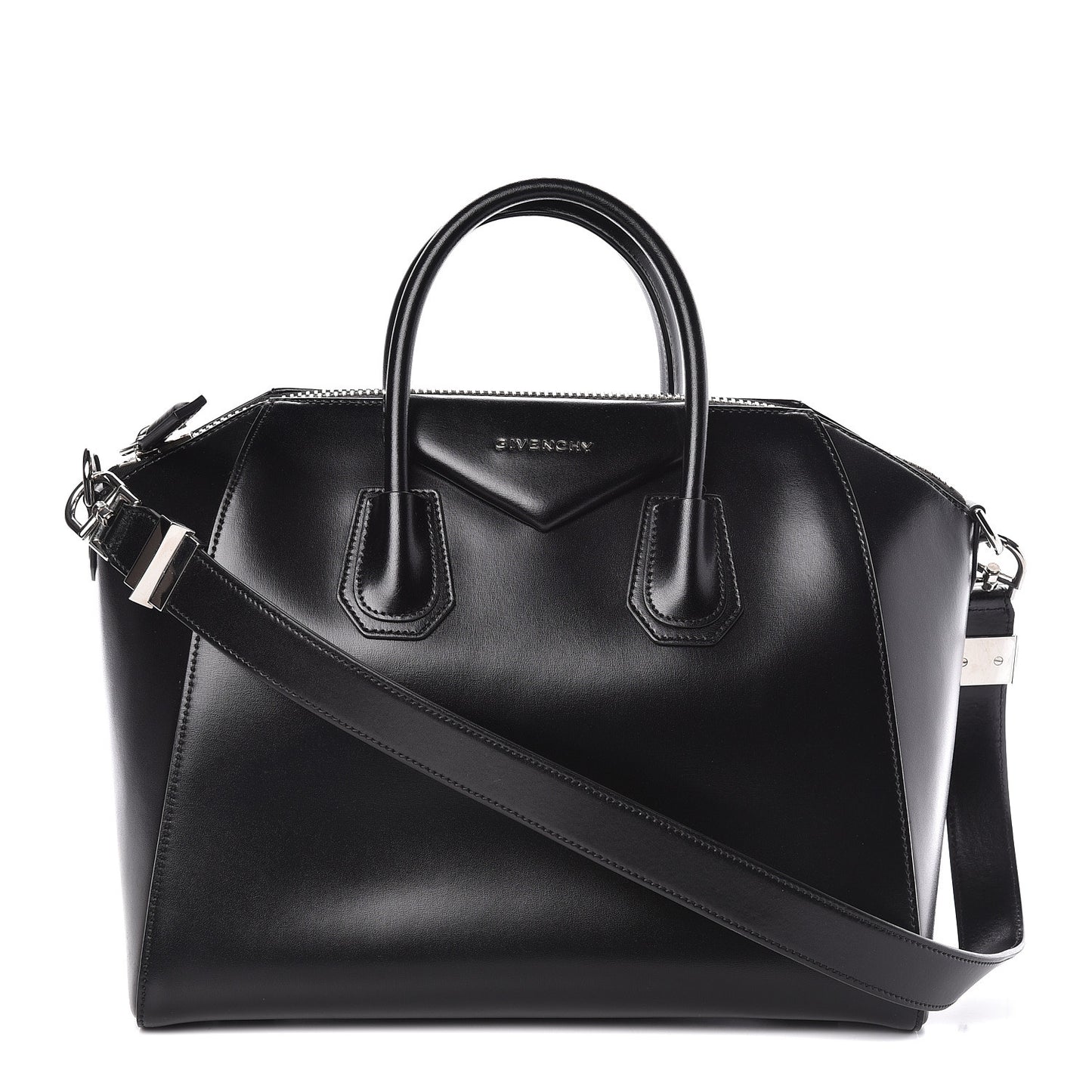 Shiny Lord Calfskin Medium Antigona Black