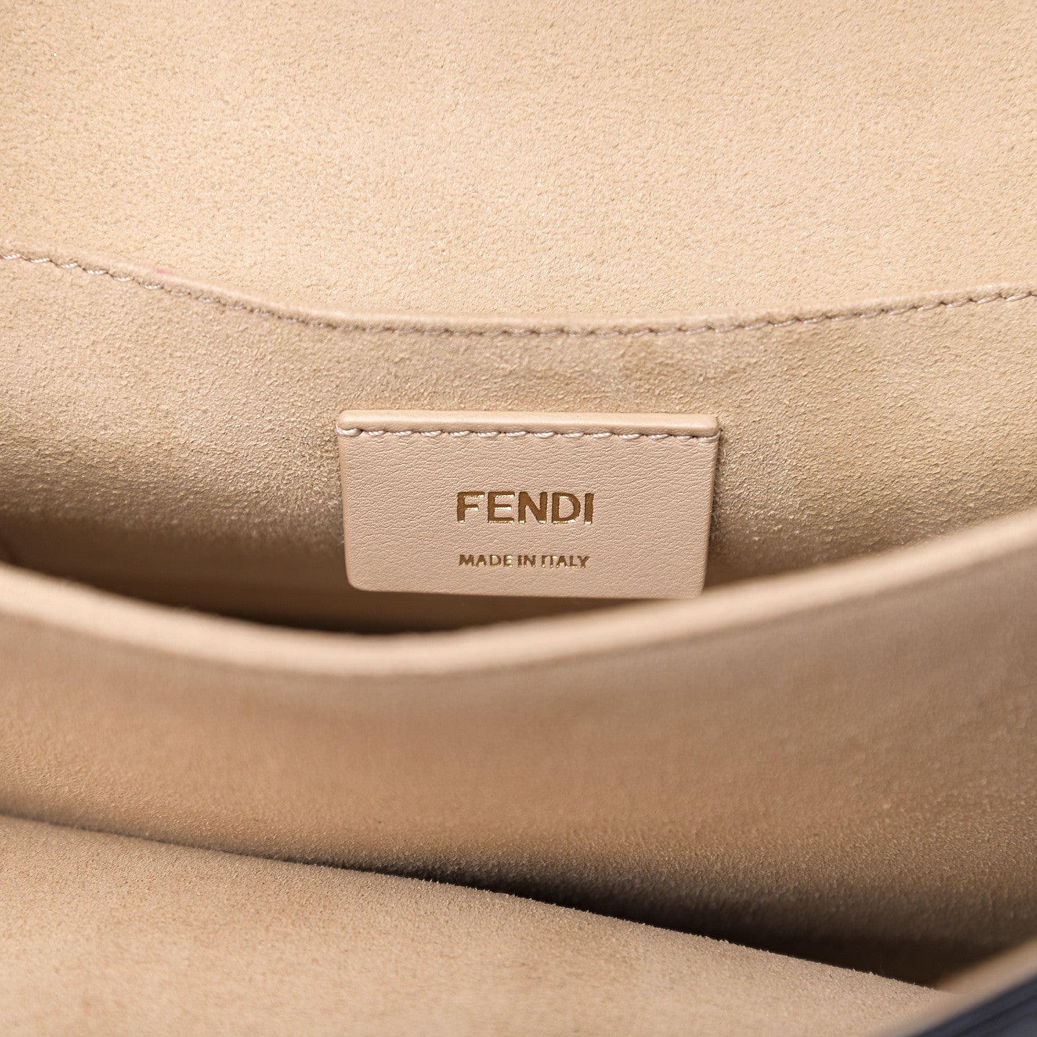 Fendi Vitello Liberty Bi-Color FF 1974 Embossed Kan I Shoulder Bag Black Maya 5 of 9