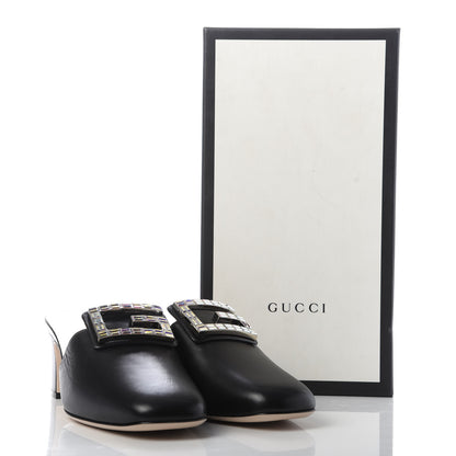 Gucci Malaga Kid Crystal Square G Madelyn Mules 41.5 Black 10 of 10