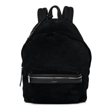 Saint Laurent Suede City Backpack Black 1 of 19
