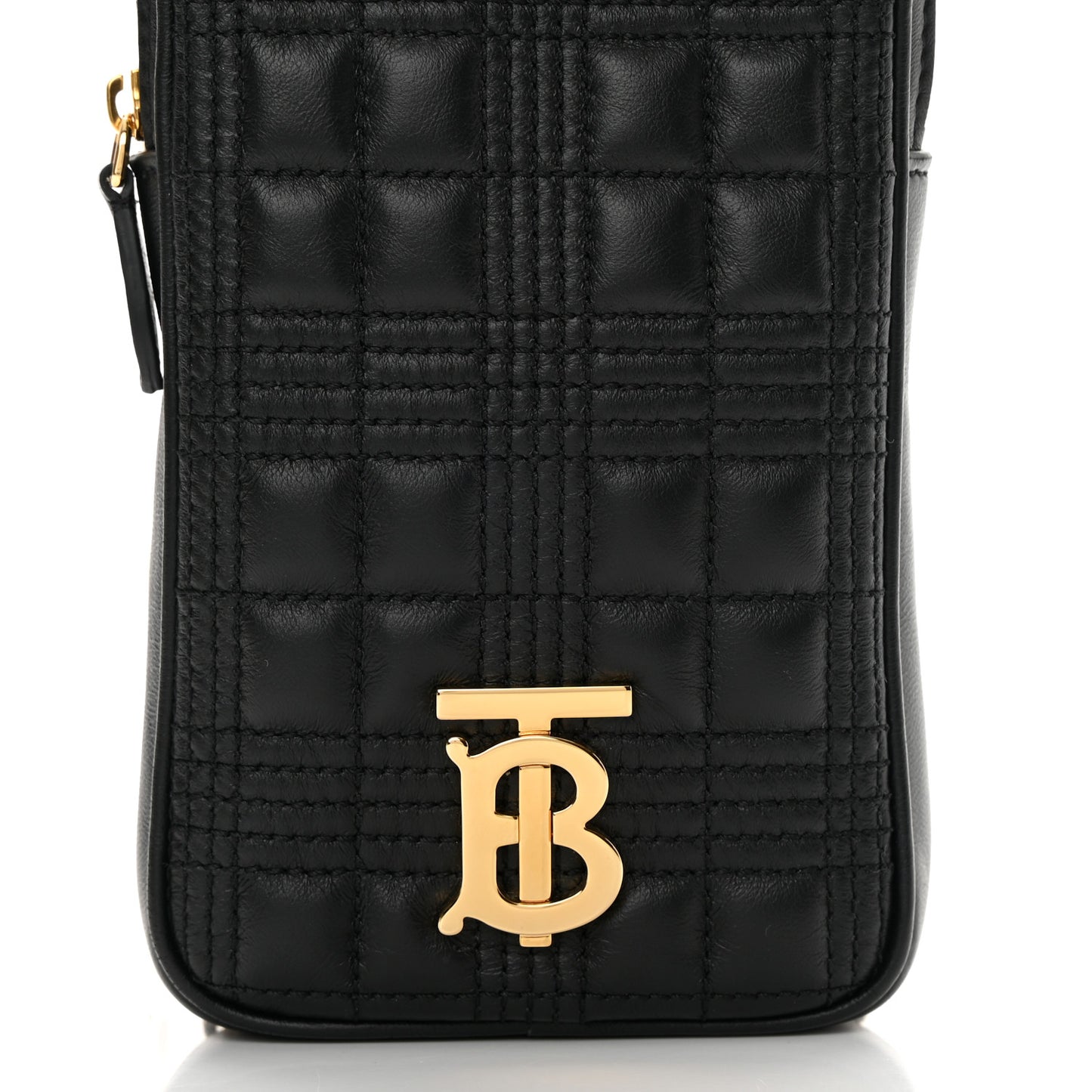 Lambskin Quilted Mini Lola Vertical Crossbody Bag Black