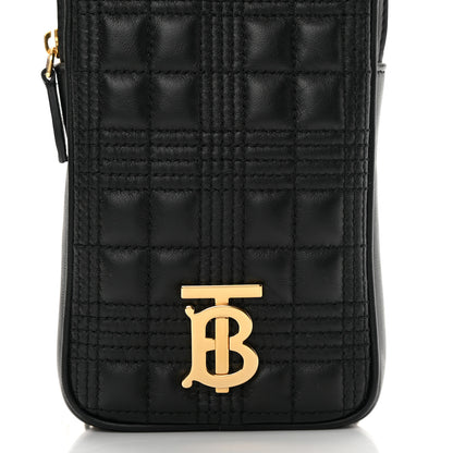 Burberry Lambskin Quilted Mini Lola Vertical Crossbody Bag Black 8 of 10