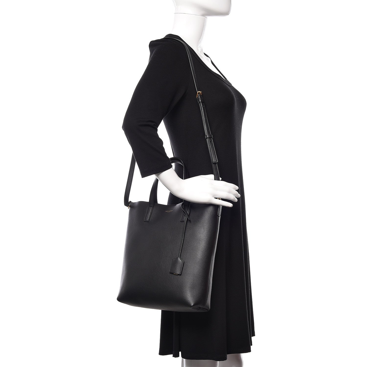 Saint Laurent Calfskin Toy Shopping Tote Black 2 of 10