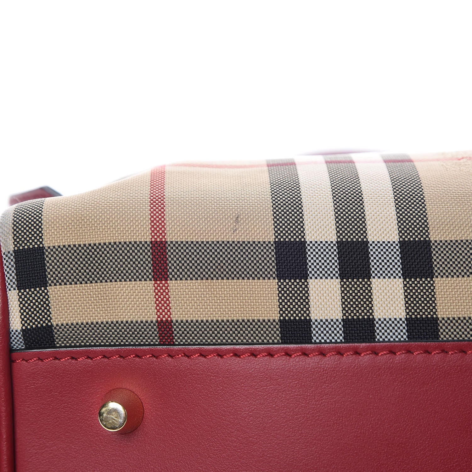 Burberry Horseferry Check Small Canterbury Tote Honey Parade Red 10 of 11