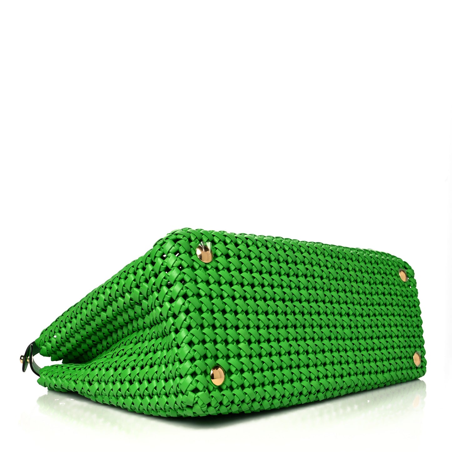 Nappa Matisse Intreccio Large Peekaboo Iconic Satchel Tomatillo
