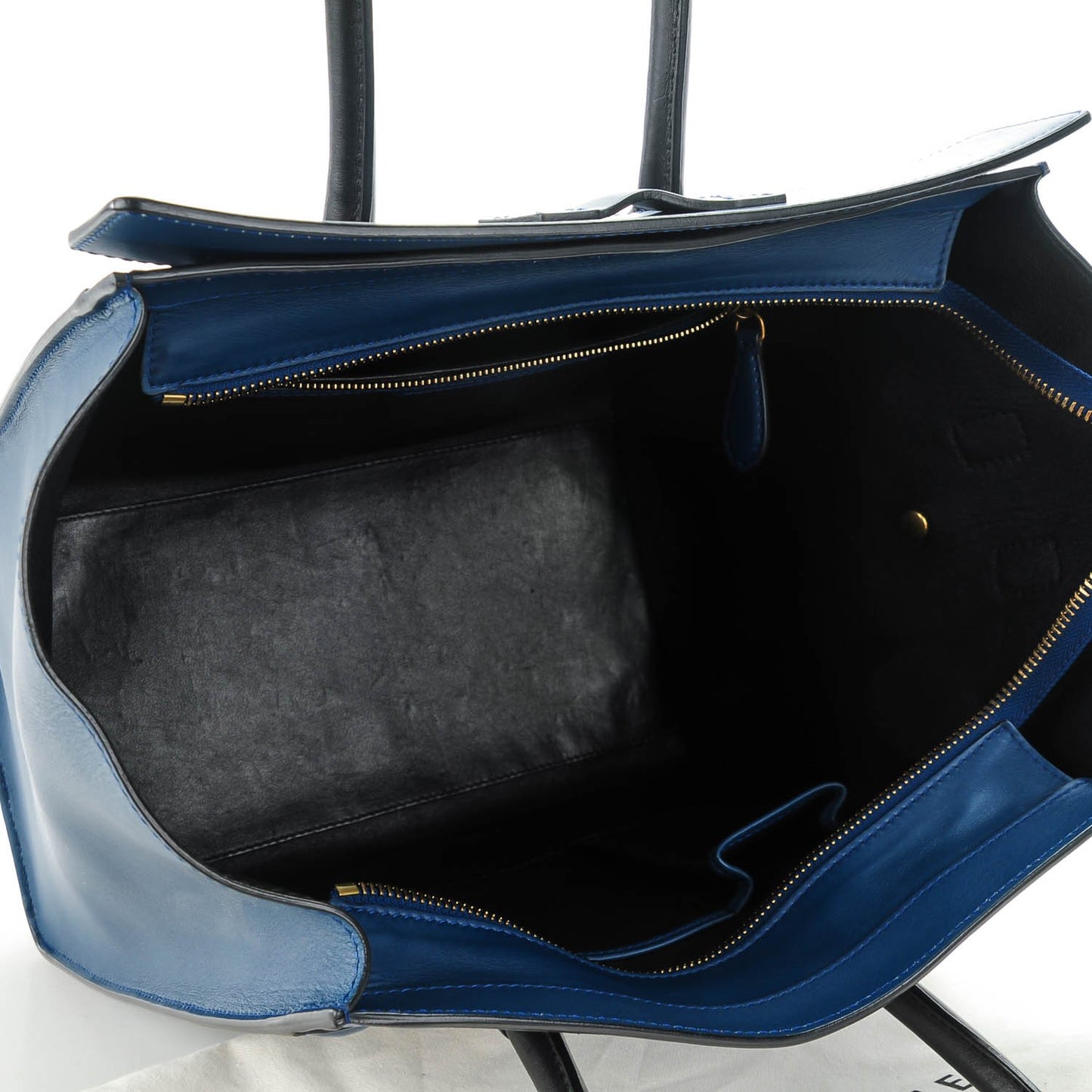 Smooth Calfskin Mini Bi-Color Luggage Ocean Blue